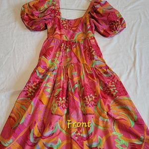 COPY - Farm Rio dress perfect for summer or a garden wedding with side zip.